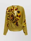 Dries Van Noten Asymmetrical Printed Satin Blouse With V-neck