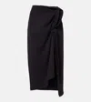 Dries Van Noten Ruffle-trim Cotton Midi Skirt In Black