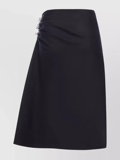 Dries Van Noten Draped Asymmetric Skirt Embellished Detail In Black