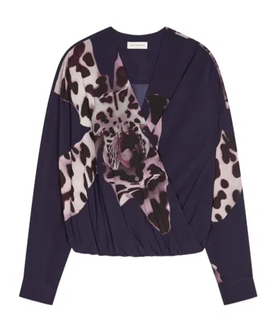 DRIES VAN NOTEN DRIES VAN NOTEN PATTERN-PRINTED DRAPED TOP
