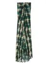 Dries Van Noten Draped Checked Skirt In Green