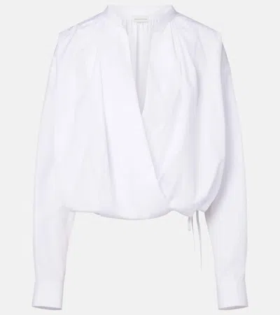 Dries Van Noten Chenver Shirt Wrap Design Long Sleeves In White