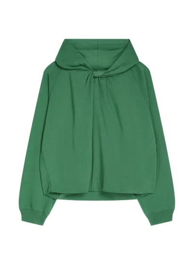 Dries Van Noten Draped Cotton Hoodie In Multi