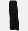 Dries Van Noten Draped Cotton Jersey Maxi Skirt In Black