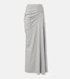 Dries Van Noten Herens Draped Cotton-jersey Maxi Skirt In Grey