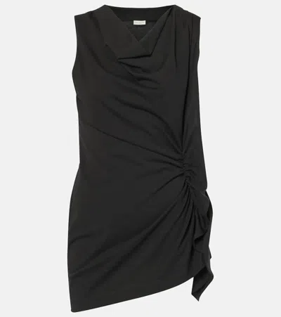 DRIES VAN NOTEN DRAPED COTTON JERSEY TOP