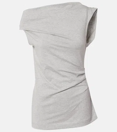 Dries Van Noten Top Aus Baumwoll-jersey In Gray