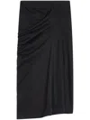 Dries Van Noten Draped Cotton Midi Skirt In Black