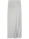 Dries Van Noten Draped Cotton Skirt In Grey