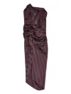 Dries Van Noten Draped-design Silk Maxi Dress In Purple