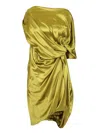 Dries Van Noten Asymmetric Neckline Draped Satin Short Sleeves