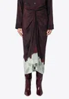 Dries Van Noten Woman Midi Skirt Chocolate Brown Size 12 Silk In Brown