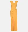 Dries Van Noten Draped Gown In Orange