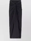 Dries Van Noten Draped High Waist Knot Midi Skirt