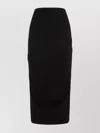 Dries Van Noten Draped High Waist Midi Skirt In Black