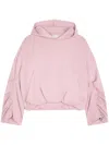 Dries Van Noten Oversized Draped Hooded Sweatshirt In Pink
