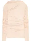 Dries Van Noten Draped Stretch-mesh Top In Neutrals
