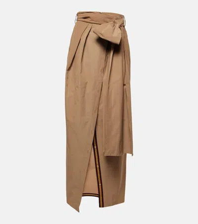 Dries Van Noten Draped Maxi Skirt In Beige