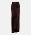 Dries Van Noten Draped Maxi Skirt In Brown