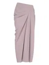 Dries Van Noten Pink Long Draped Skirt In Pink