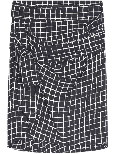 Dries Van Noten Draped Midi Skirt In Black
