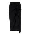 Dries Van Noten Ruffle-trim Cotton Midi Skirt In Black