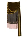 Dries Van Noten Draped Midi Skirt In Brown
