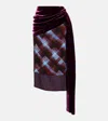 Dries Van Noten Draped Midi Skirt In Burgundy