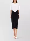 Dries Van Noten Draped Midi Skirt Knot Detail In White