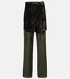 Dries Van Noten Printed Pants With Contrast Overlay In Green