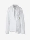 Dries Van Noten Draped Silk Shirt In White