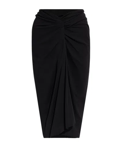 Dries Van Noten Draped Skirt In Black