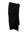 Dries Van Noten Ruffle-trim Cotton Midi Skirt In Black