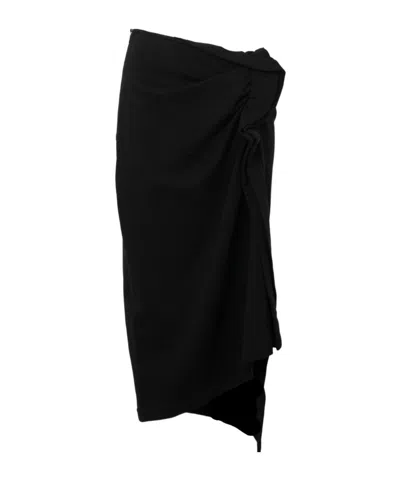 Dries Van Noten Black Skirt With Draping