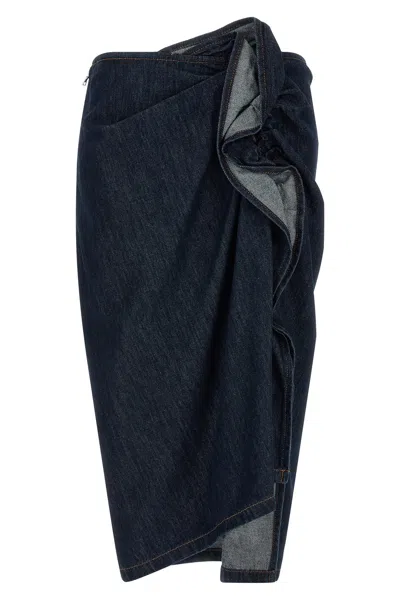 Dries Van Noten Draped Skirt In Blau