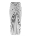 Dries Van Noten Twisted Cotton-jersey Midi Skirt In Gray