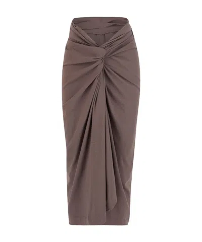 DRIES VAN NOTEN DRIES VAN NOTEN GATHERED HIGH WAIST MIDI SKIRT