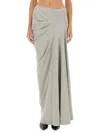 Dries Van Noten Herens Draped Cotton-jersey Maxi Skirt In Grey