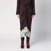 Dries Van Noten Woman Midi Skirt Chocolate Brown Size 12 Silk In Brown