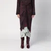 Dries Van Noten Woman Midi Skirt Chocolate Brown Size 12 Silk