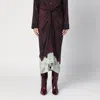 Dries Van Noten Woman Midi Skirt Chocolate Brown Size 12 Silk In Brown