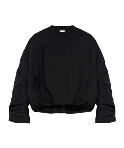 Dries Van Noten Draped Sweatshirt In Black