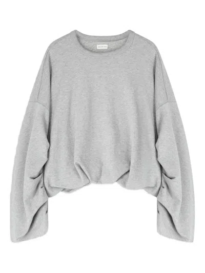 Dries Van Noten Draped Sweatshirt In Gray