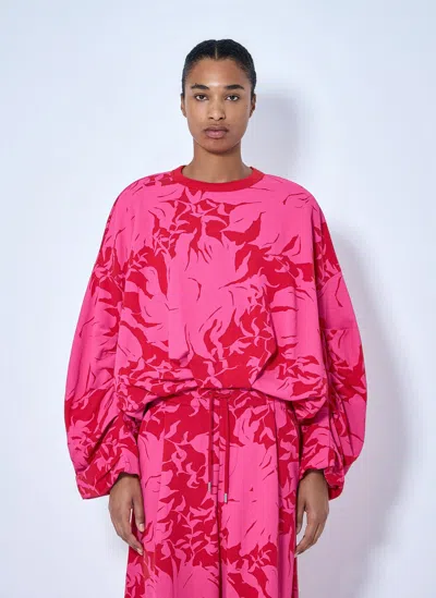 Dries Van Noten Draped Sweatshirt In Pink