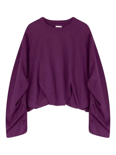 Dries Van Noten Draped Sweatshirt In Purple