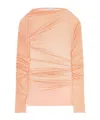 Shop Dries Van Noten Draped T-shirt In Nude