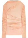 Dries Van Noten Draped T-shirt In Orange