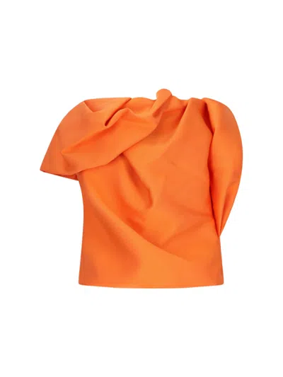 Dries Van Noten Draped Top In Orange