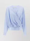 Dries Van Noten Draped V-neck Blouse Buttoned Cuffs