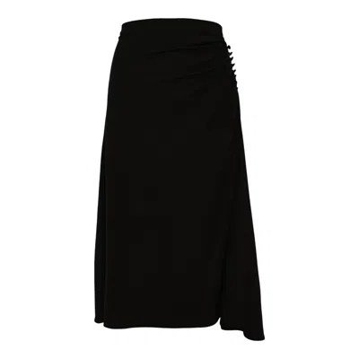 Dries Van Noten Drapped A-line Skirt In Black